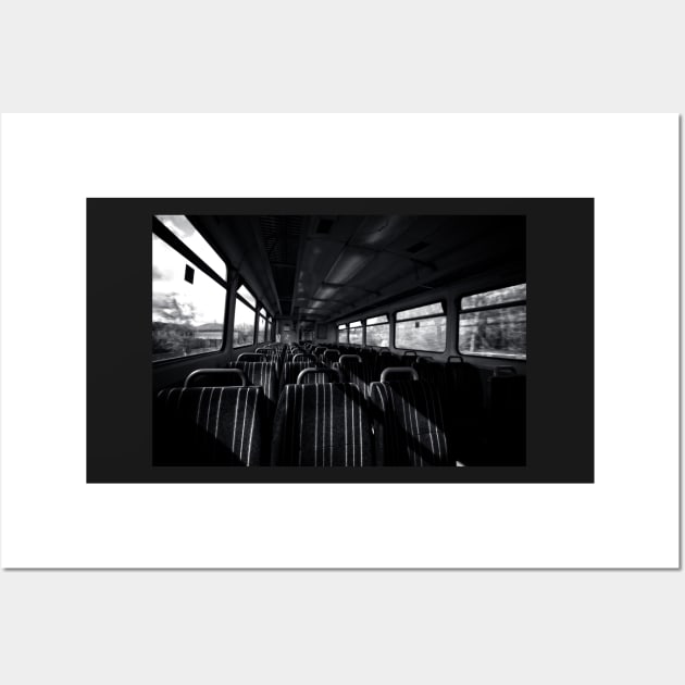 Empty Train Carriage - Mono Wall Art by zglenallen